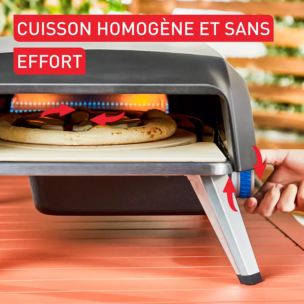 Four à pizza gaz TEFAL Pronto JM412010 pizza 30 cm préchauffage 15 min, jusqu'à 400°C