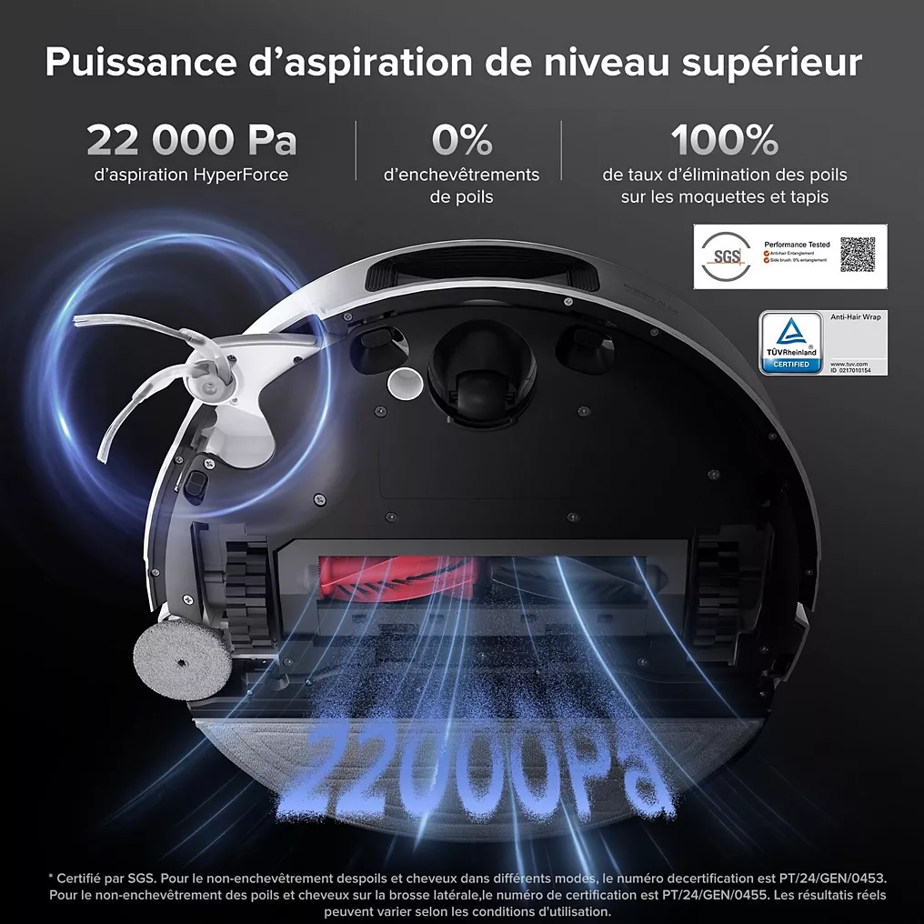 Robot Aspirateur Laveur ROBOROCK Saros 10 blanc