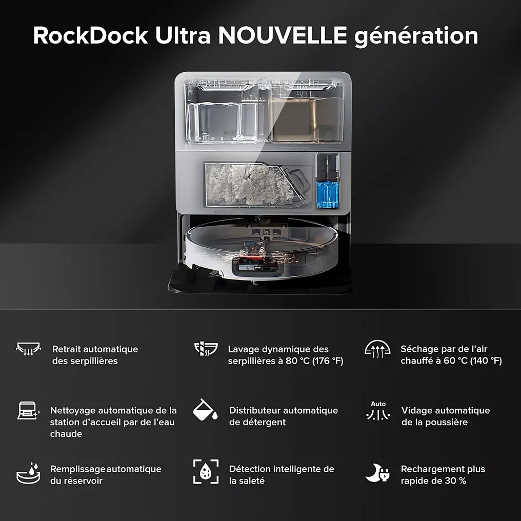 Robot Aspirateur Laveur ROBOROCK Saros 10 blanc