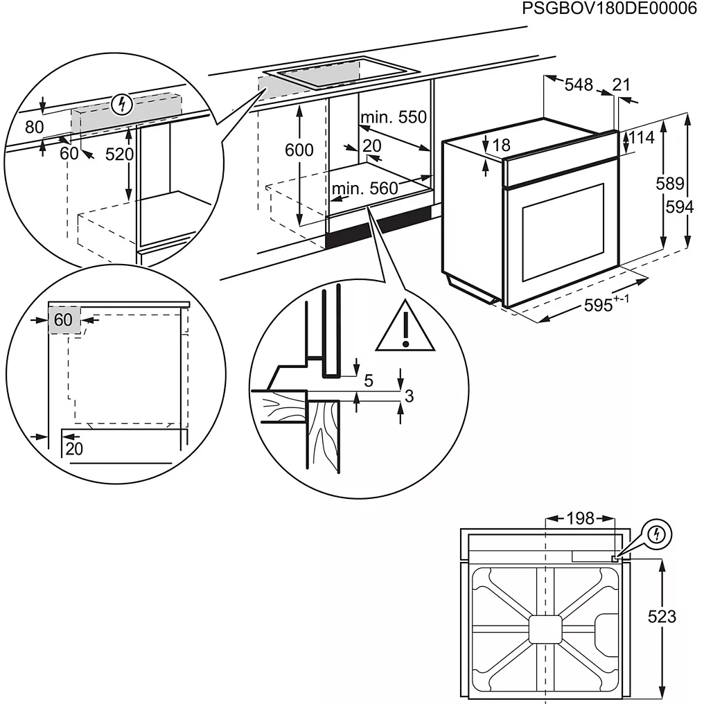 Four Pyro ELECTROLUX EOE6P57X SenseCook