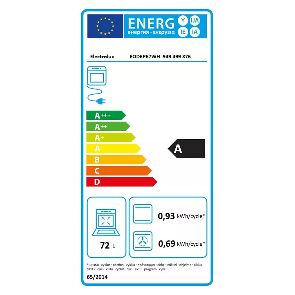 Four Pyro ELECTROLUX EOD6P67WH SteamBake