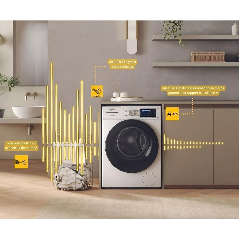 Lave linge hublot WHIRLPOOL W8X89ADSILENCEFR