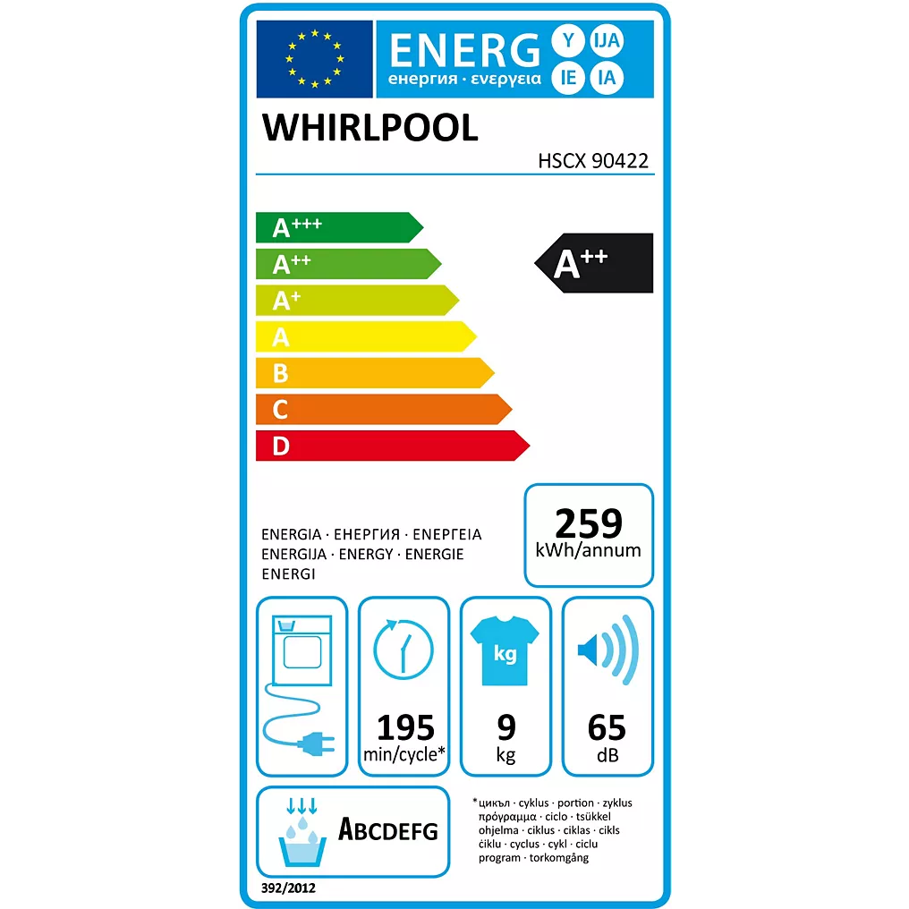 Sèche linge pompe à chaleur WHIRLPOOL HSCX 90422 Reconditionné