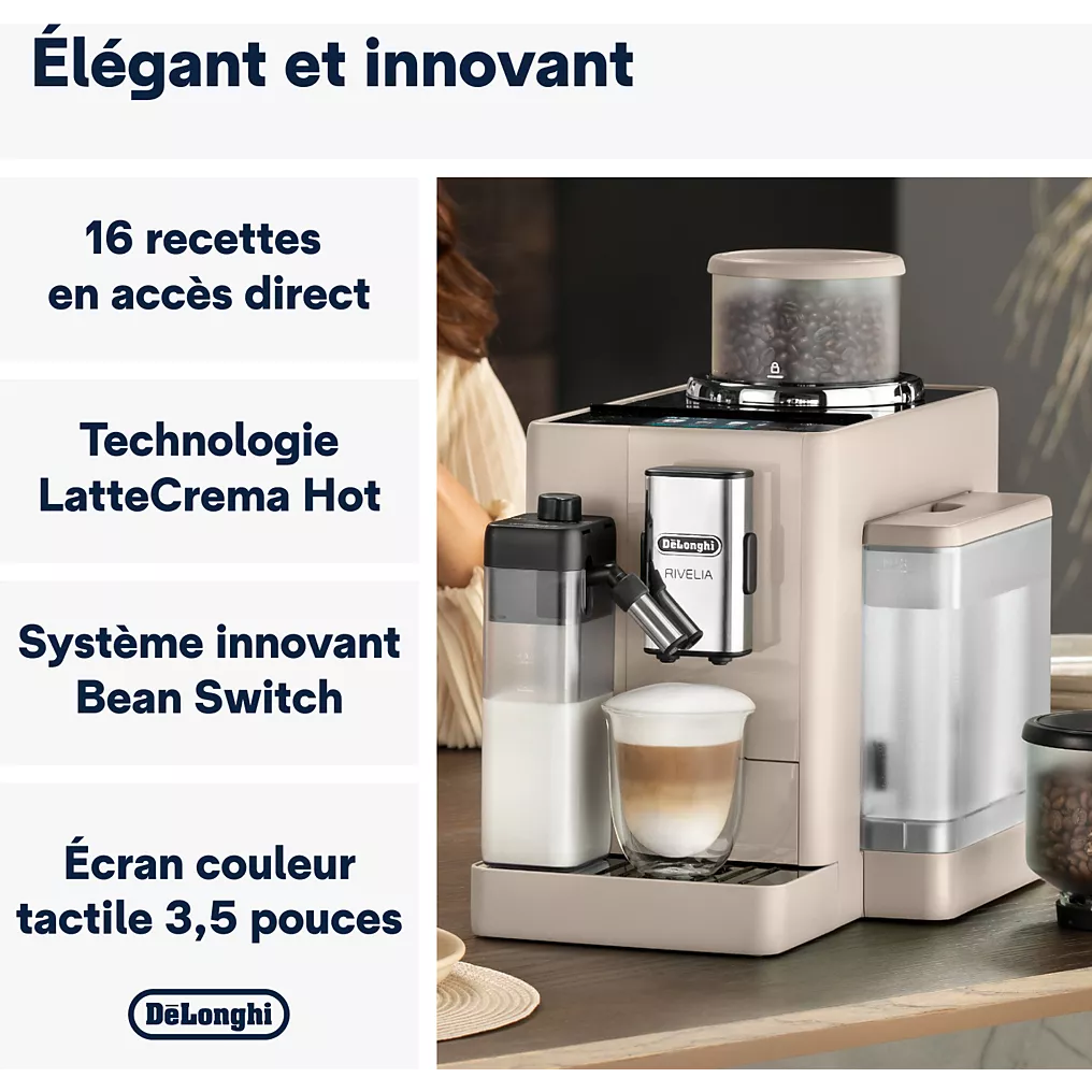 Expresso Broyeur DELONGHI FEB4455.BG Rivelia Latte Beige