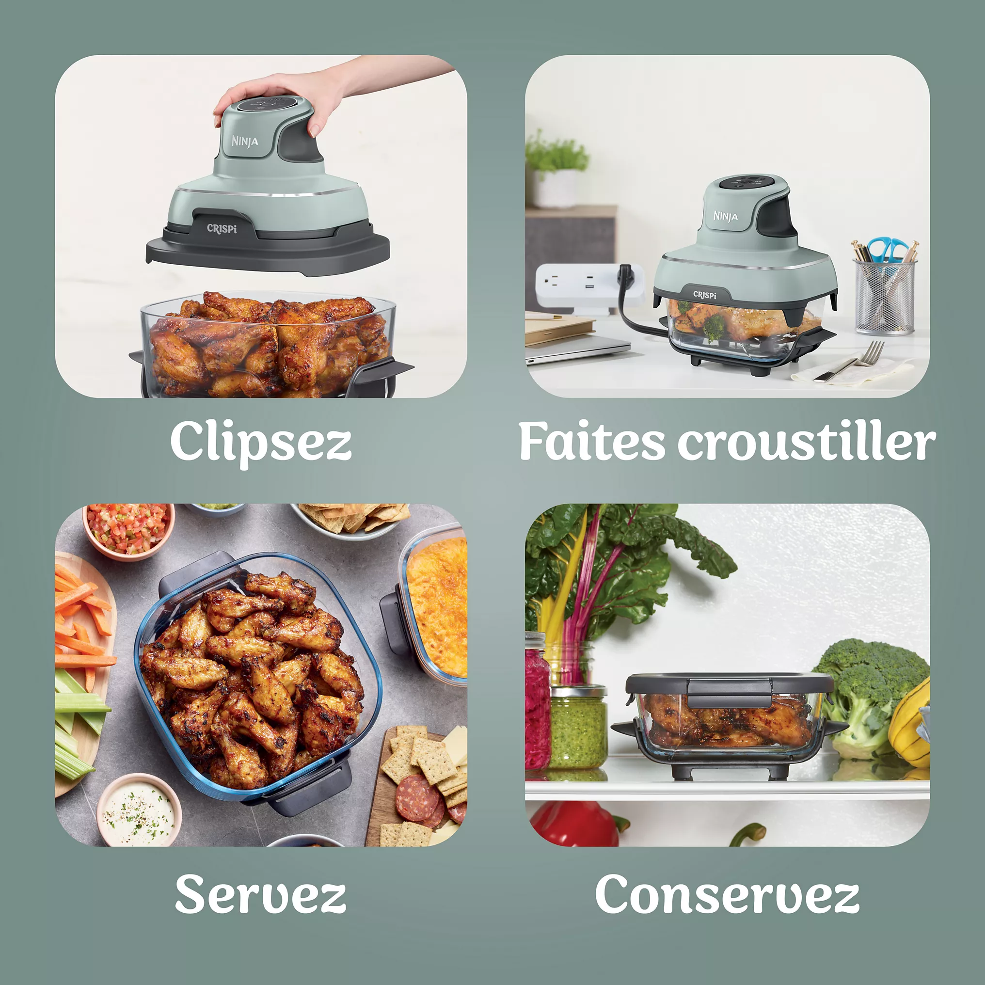 Friteuse NINJA CRISPi 4-in-1 Vert Sauge FN101EUSG