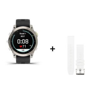 Montre Garmin  EPIX Gen 2 Sapphire Titane + bracelet silicone noir