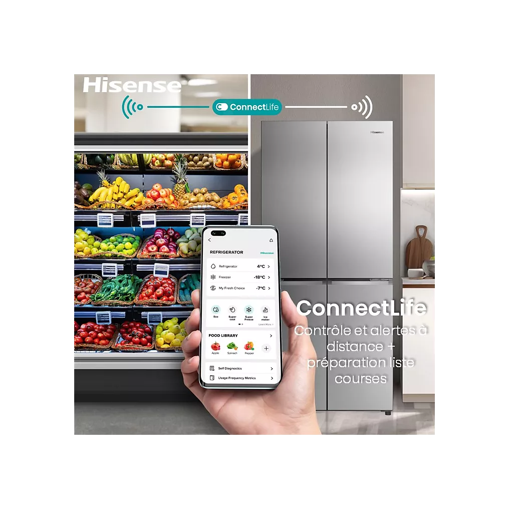 Réfrigérateur multi portes HISENSE RQ5P470SMIE