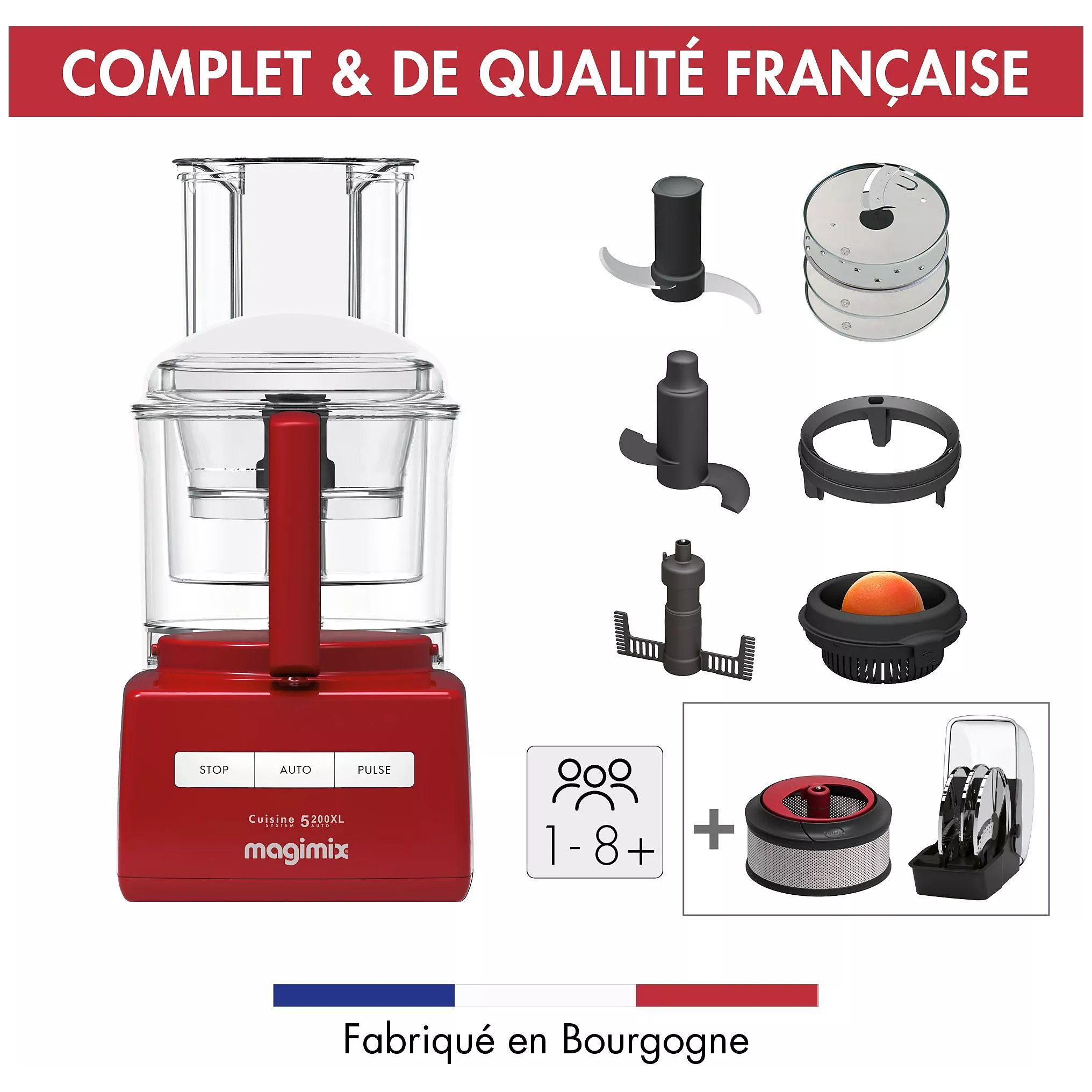 Robot multifonction MAGIMIX CS 5200 XL Premium Rouge