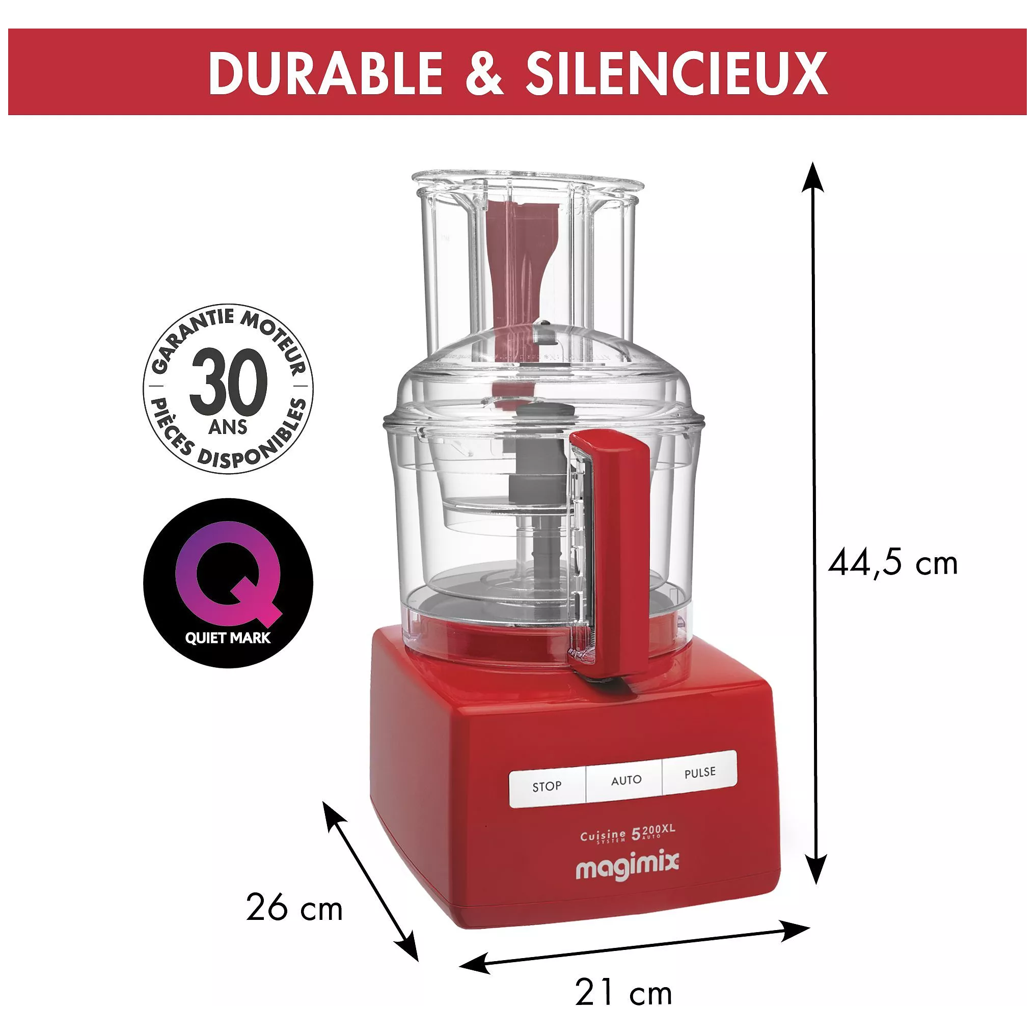 Robot multifonction MAGIMIX CS 5200 XL Premium Rouge