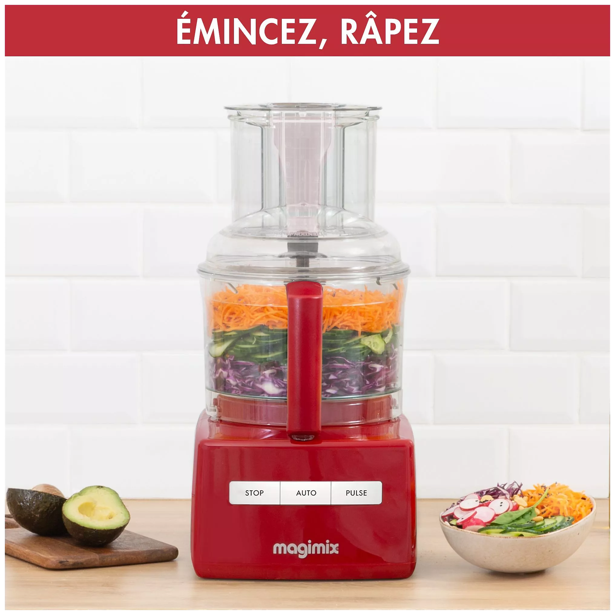 Robot multifonction MAGIMIX CS 5200 XL Premium Rouge