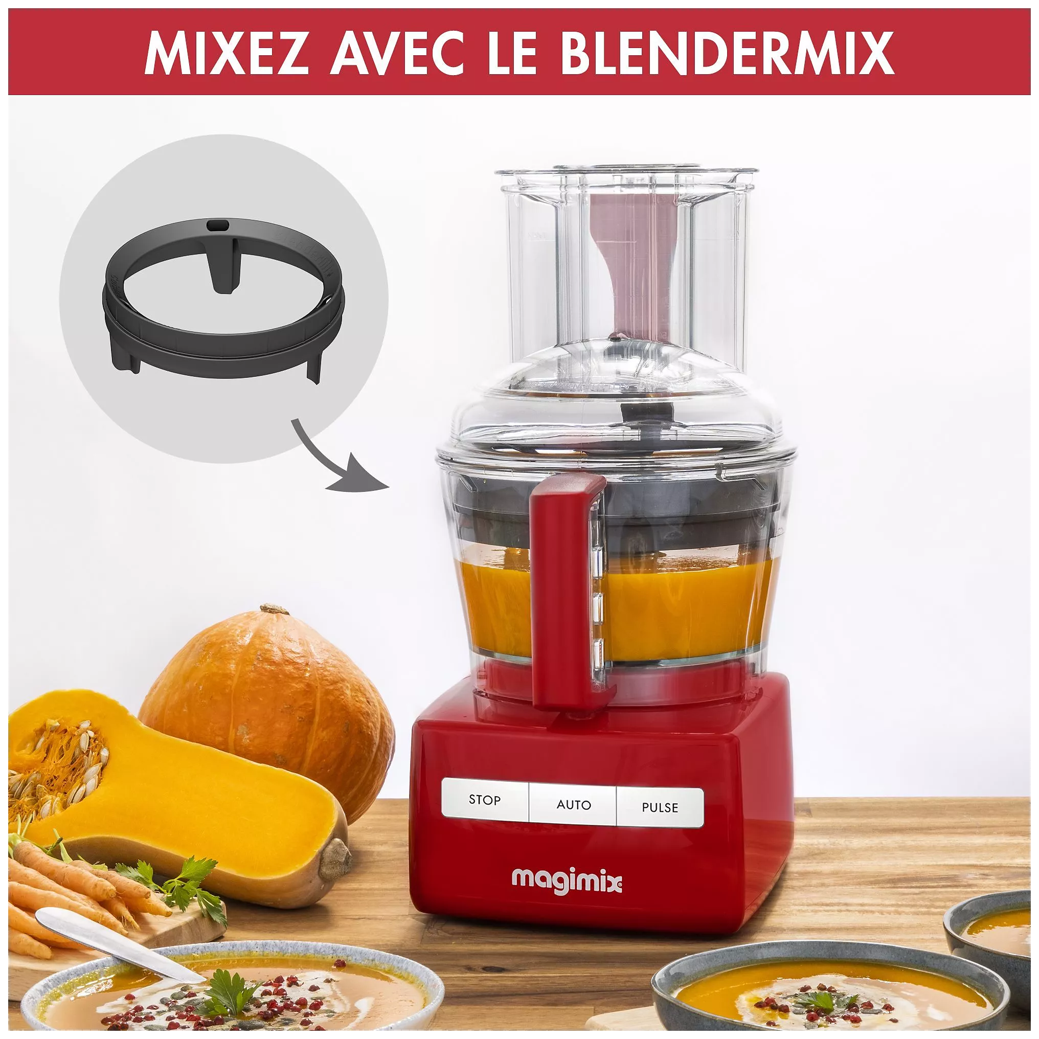 Robot multifonction MAGIMIX CS 5200 XL Premium Rouge