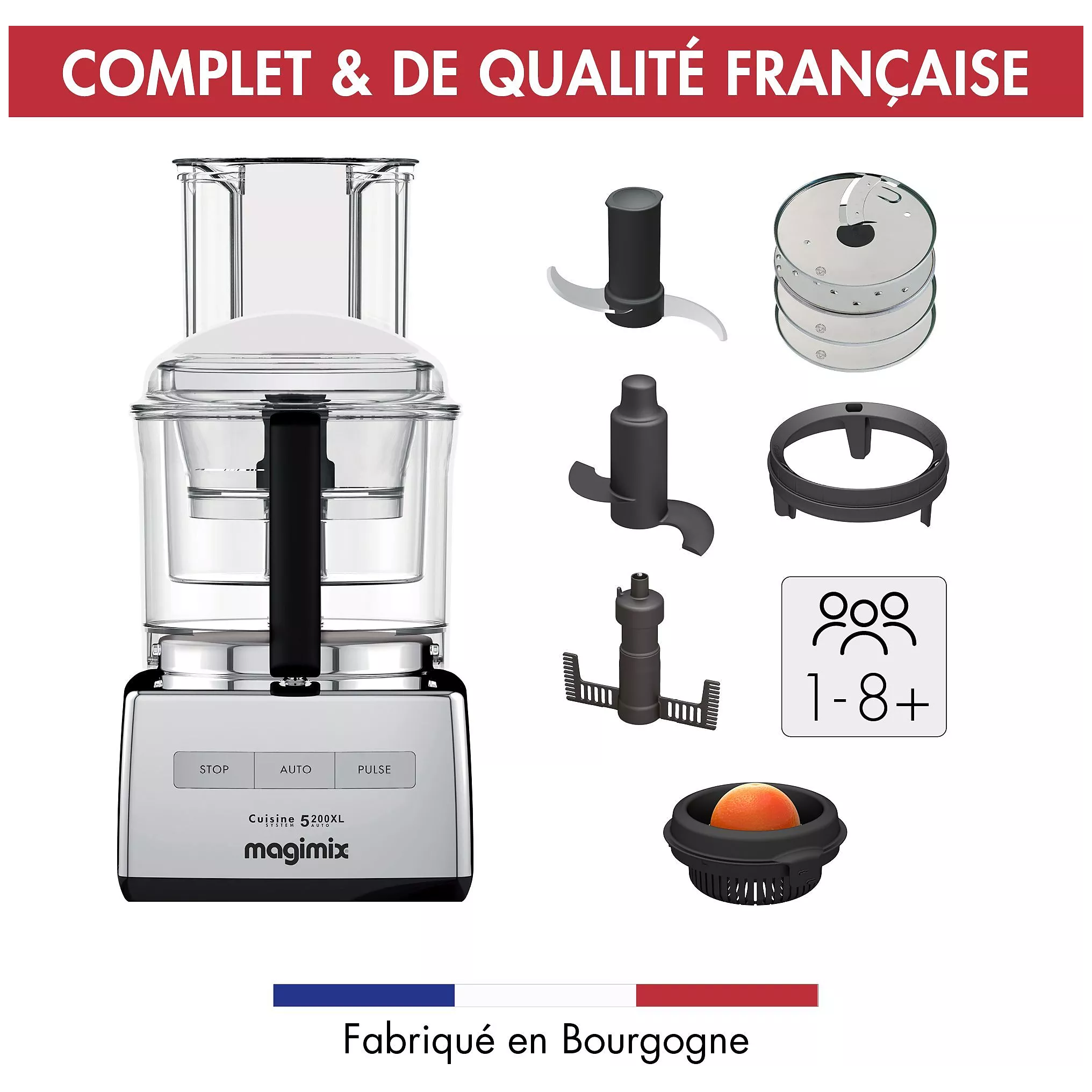 Robot multifonction Magimix CS 5200 XL Premium Chrome Brillant