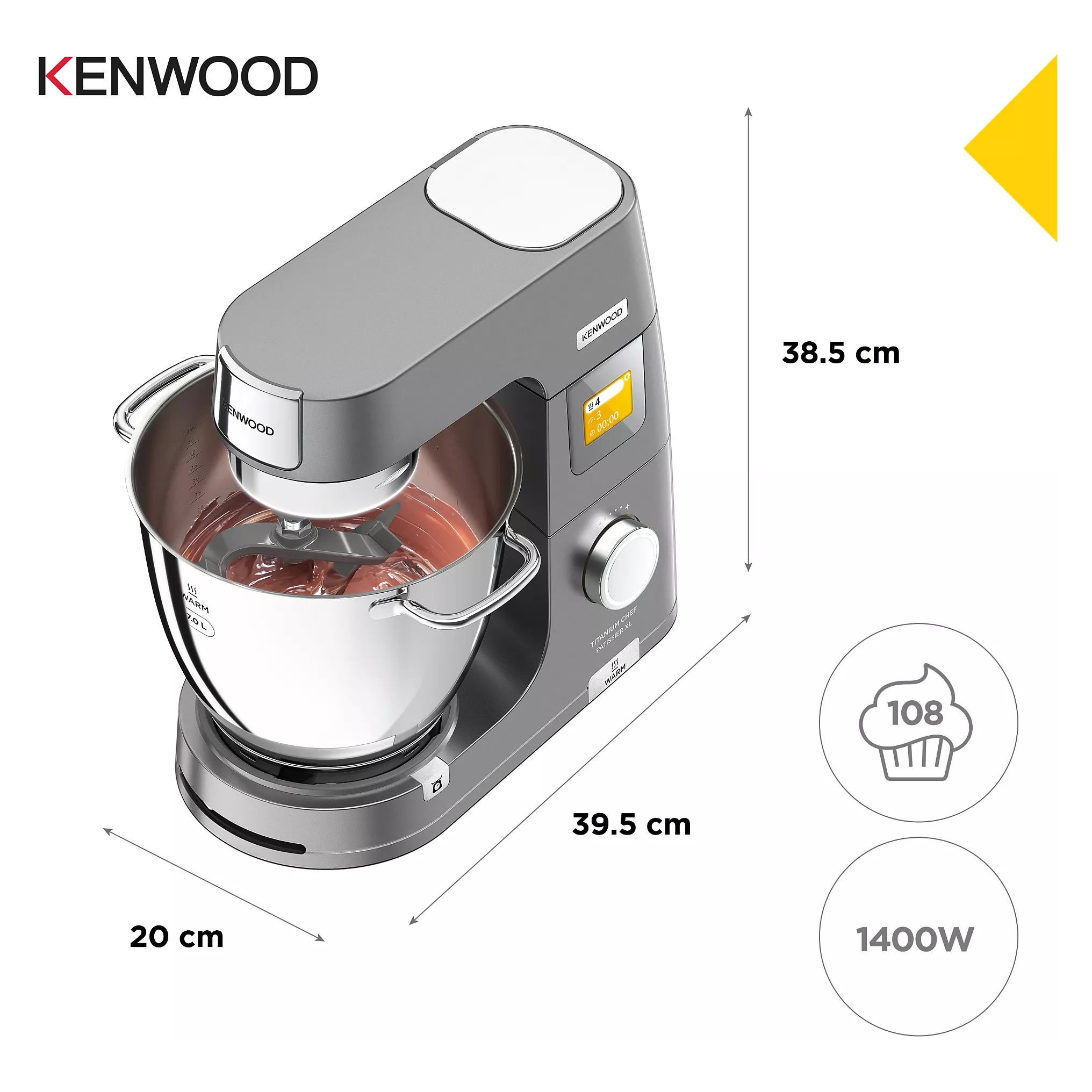 Robot pâtissier KENWOOD KWL90.009SI Titanium Chef Patissier XL
