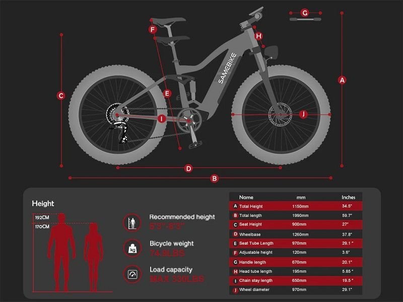 VTT électrique SAMEBIKE RSA08-II