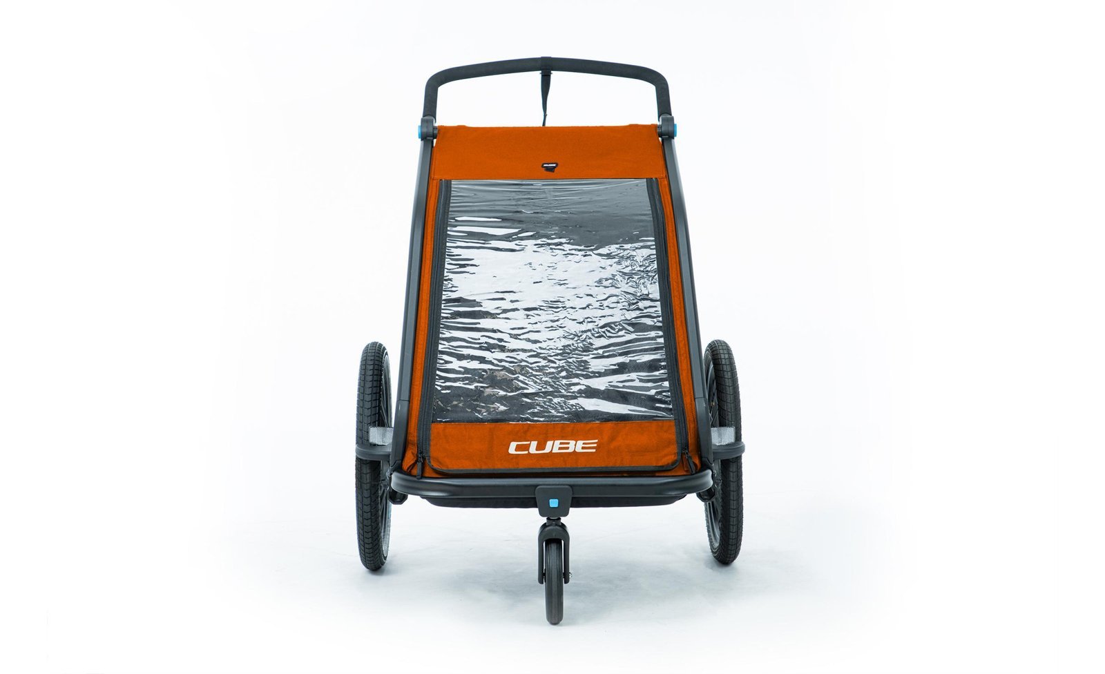 Remorque velo enfant CUBE Double CMPT Kinder - X Actionteam - grey´n´orange
