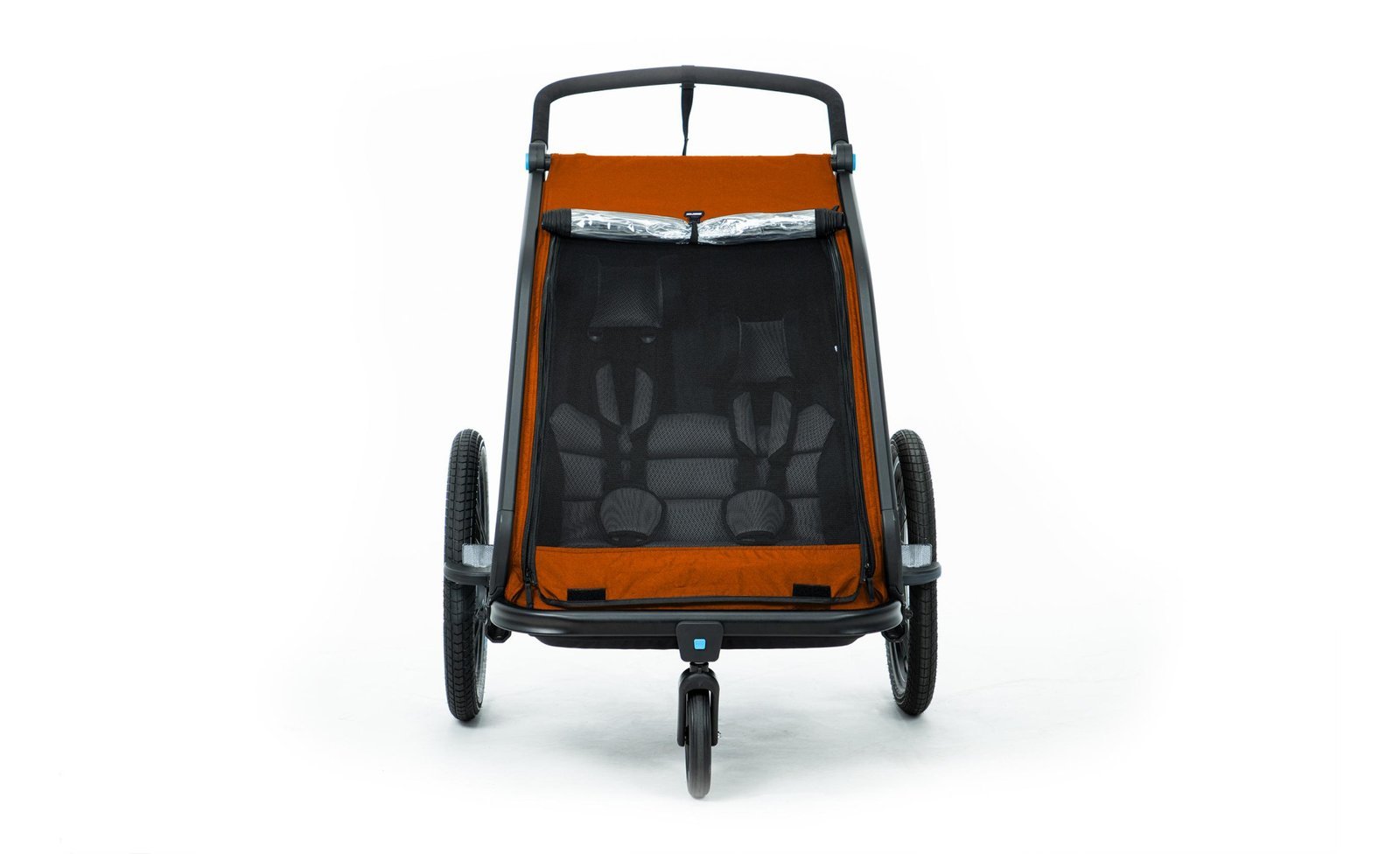Remorque velo enfant CUBE Double CMPT Kinder - X Actionteam - grey´n´orange