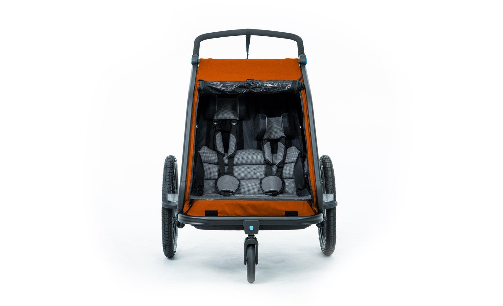 Remorque velo enfant CUBE Double CMPT Kinder - X Actionteam - grey´n´orange