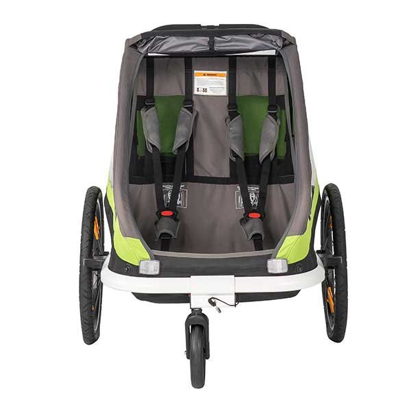 Hamax Traveller Bike Trailer for 2 Kids, incl. drawbar and buggy wheel - black/grey