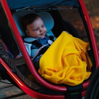 Remorque vélo charge 100 kg Hamax Outback pour 2 Enfants - rouge / noir