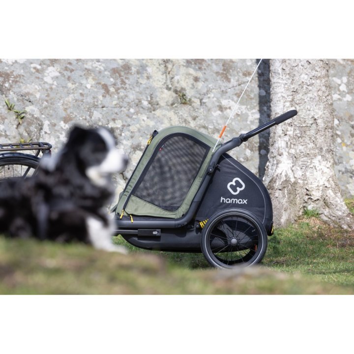 Remorque à vélo pas cher Hamax Outback One 1 Enfant - vert / noir