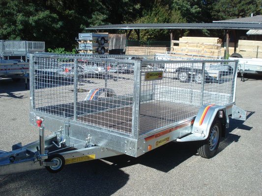 Remorque plateau MECANOREM RPMS 901 F - PTAC : 1300 Kg - 1 essieu freiné - 305 x 170 cm
