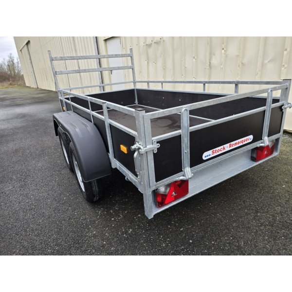 Remorque Bois 2 essieux 750kg 2m57x1m32
