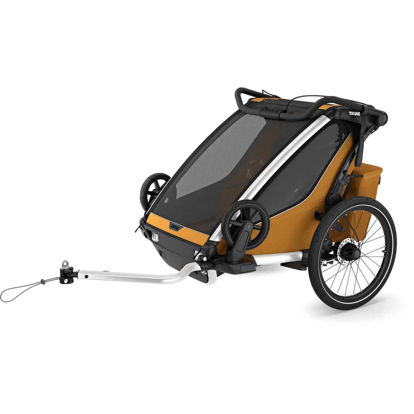 Chariot à velo Thule pour 2 Enfants - Chariot Sport 2 Double - natural gold